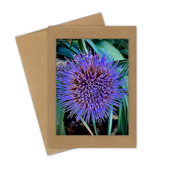 "Purple Artichoke"  Handmade 5x7 Greeting Card