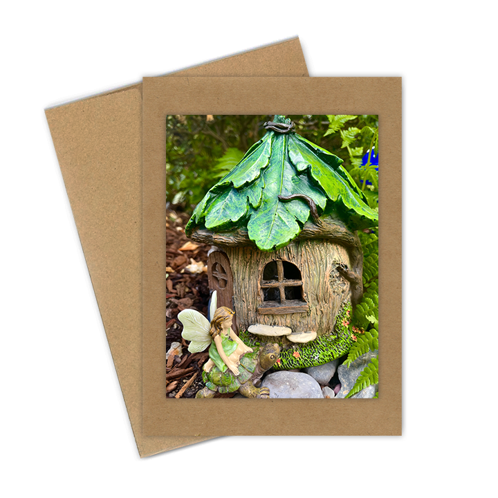 "Fairy on Turtle" Handmade 5x7 Greeting Card