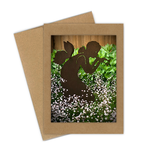 "Fairy with Flute" Handmade 5x7 Greeting Card