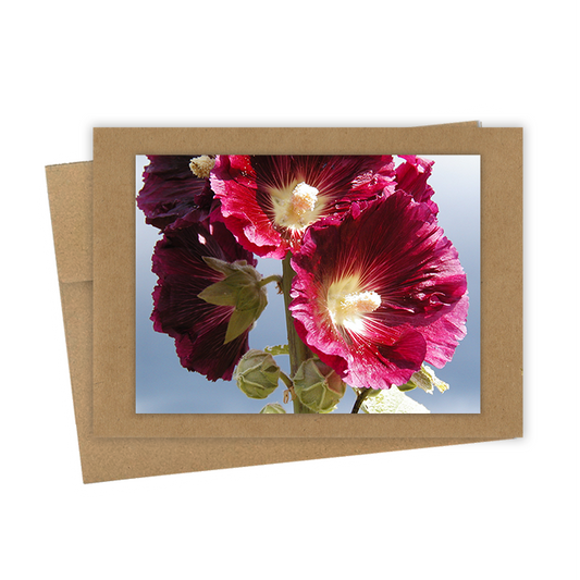 "Favorite Hollyhock" Handmade 5x7 Greeting Card
