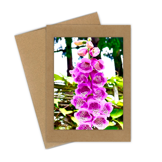 "Purple Foxglove"  Handmade 5x7 Greeting Card