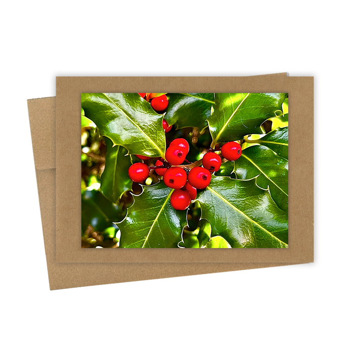 "Holly" Handmade 5x7 Greeting Card