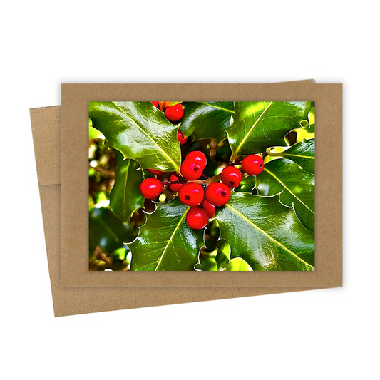 "Holly" Handmade 5x7 Greeting Card