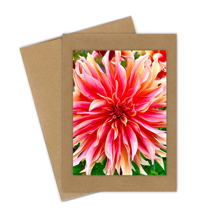 "Labyrinth Dahlia" Handmade 5x7 Greeting Card