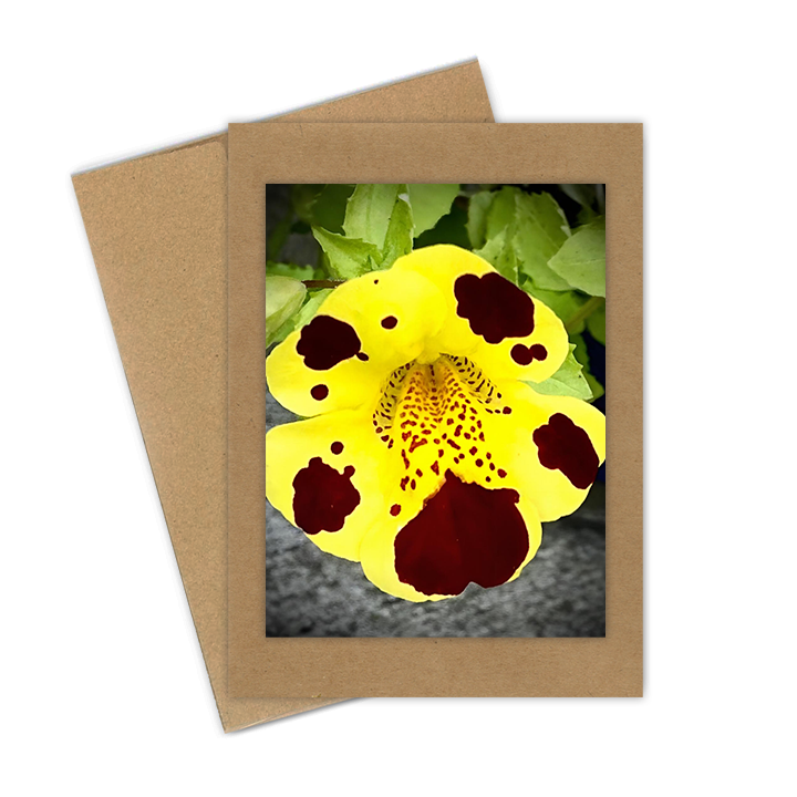"Monkey Flower"  Handmade 5x7 Greeting Card