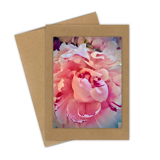 "Pink Peony"  Handmade 5x7 Greeting Card
