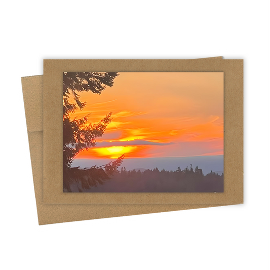 "Fiery Sunset" Handmade 5x7 Greeting Card
