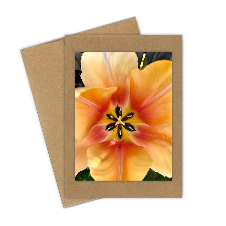"Yellow Tulip"  Handmade 5x7 Greeting Card